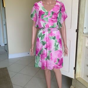 DKNY pink floral springtime dress